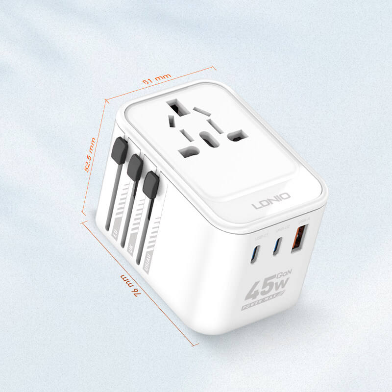آداپتور چندراهی 45 وات ادینیو مدل LDNIO Converter Adapter 45W Z8