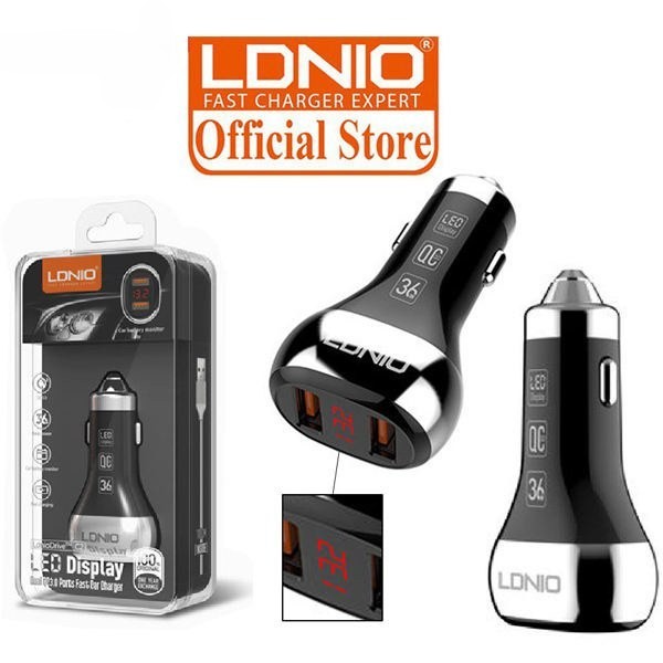 شارژر فندکی 36 وات الدینیو مدل LDNIO Car FM Charger 36W C2