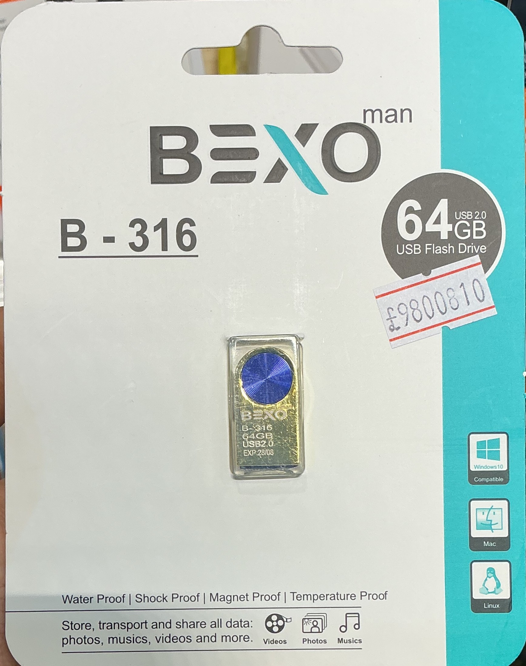 فلش مموری 64 گیگ بکسو مدل Bexo Flash Drive 64G B-316