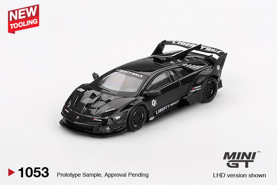 ماکت فلزی لامبورگینی مورسیه لاگو لیبریتی واک مشکی مینی جی تی مقیاس 1/64 مدل Mini GT Lamborghini LB-Silhouette WORKS MURCIELAGO GT Evo Black 1/64