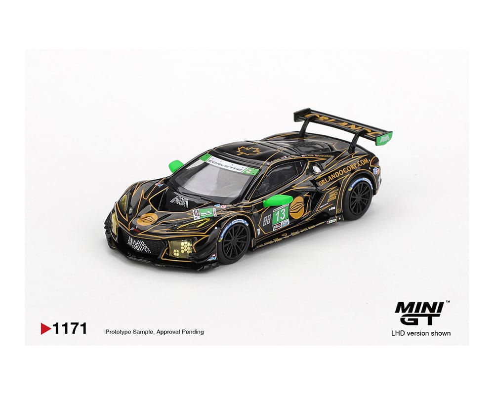ماکت فلزی شورولت کوروت مسابقات دیتونا شماره 13 مینی جی تی مقیاس 1/64 مدل Mini GT Chevrolet Corvette Z06 GT3.R 2025 #13 IMSA Daytona 1/64