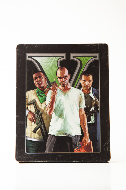 استیل بوک همراه دیسک بازی جی تی ای پنج برای Ps3 مدل Grand Theft Auto V Steelbook Ps3
