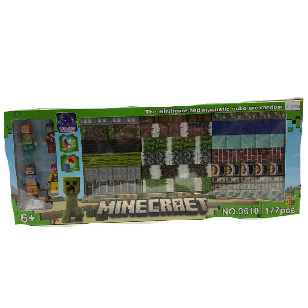 پک بلوک مگنتی همراه مینی فیگور ماینکرفت 177 قطعه مدل 3610