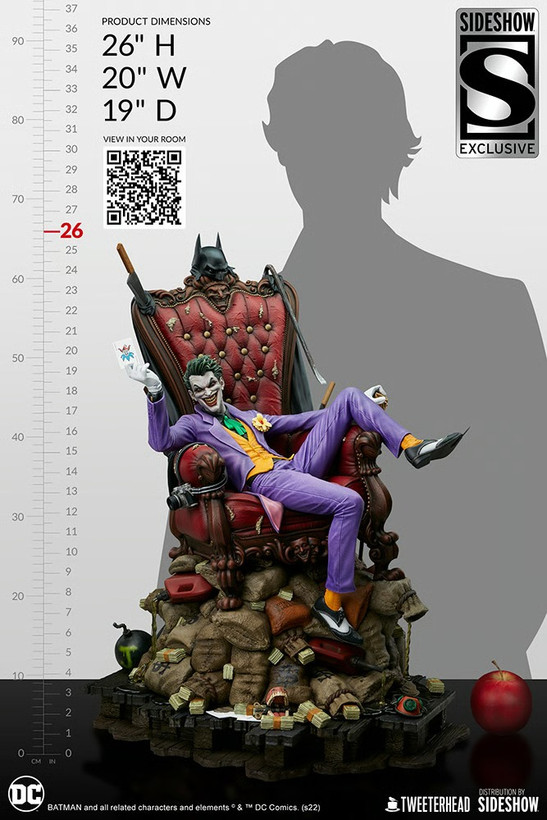 فیگور جوکر سری دی سی کامیک دلوکس نسخه 189 از 500 مدل DC Comics Joker Tweeterhead By Sideshow 1/4 Exclusive