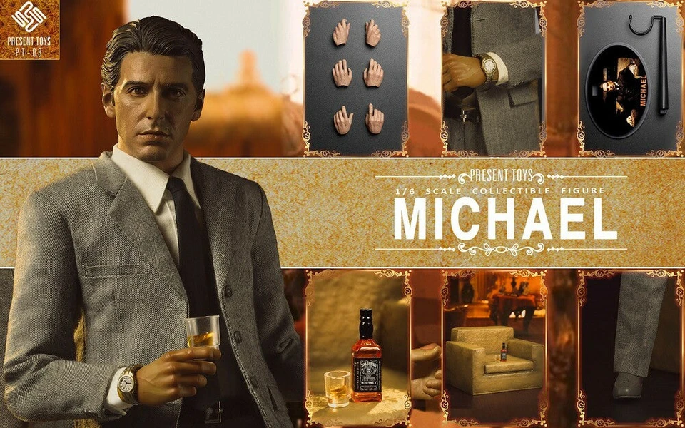 اکشن فیگور آل پاچینو مایکل کورلئونه برند پرزنت تویز مقیاس 1/6 مدل Present Toys Michael Corleone Al Pachino 1/6