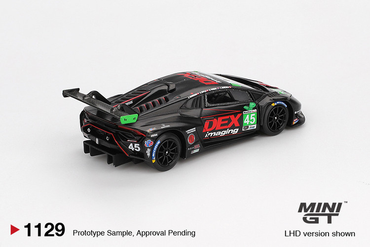 ماکت فلزی لامبورگینی هوراکان جی تی لمانز شماره 45 جی تی مقیاس 1/64 مدل Lamborghini Huracán GT3 EVO2 #45 No. 45 DEX Imaging 2024 IMSA Daytona 24 Hrs